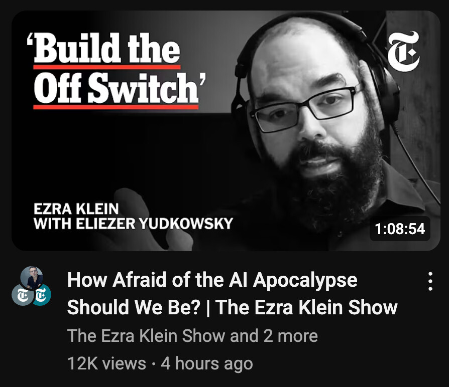 he's interviewing yud