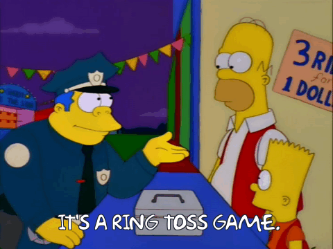 It's a ring toss game