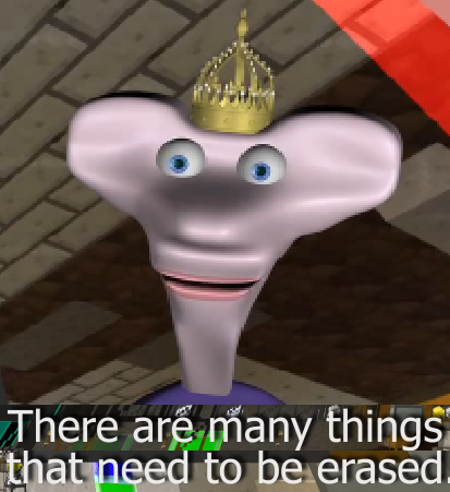 A meme showing a poorly 3D modelled mouse with a crown, from the series Ratboy Genius. At the bottom it says "there are many things that need to be erased".