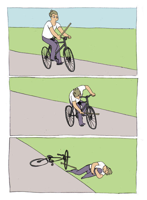 Bike fall meme