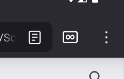 mobile browser tab button shows infinity symbol