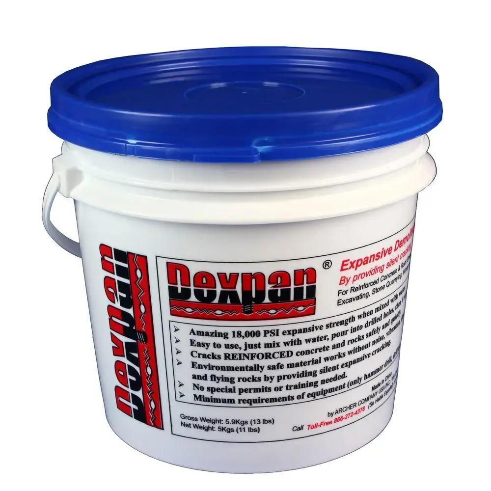 bucket of demolition grout