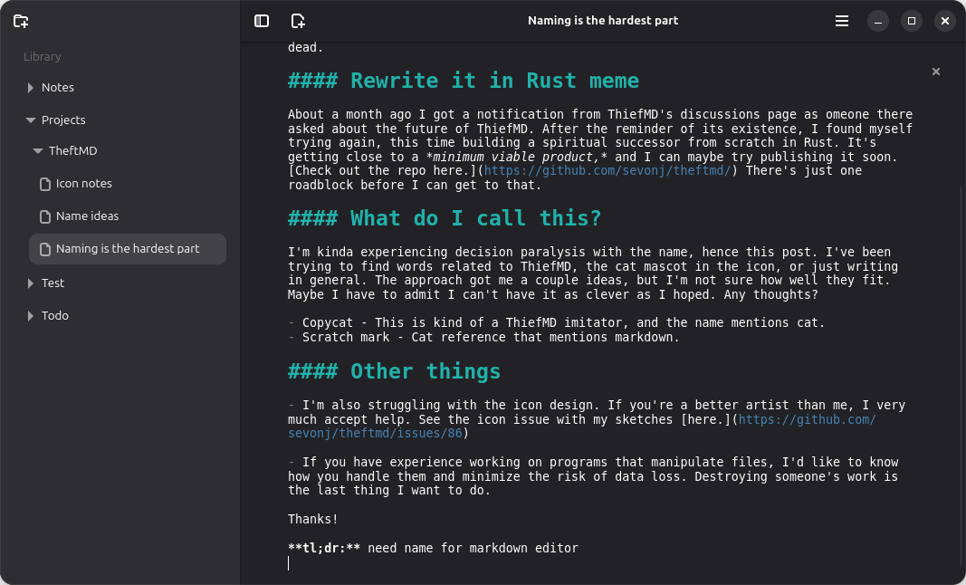 screenshot of the app