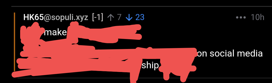 screenshot of original comment with only "make" and "ship" uncensored