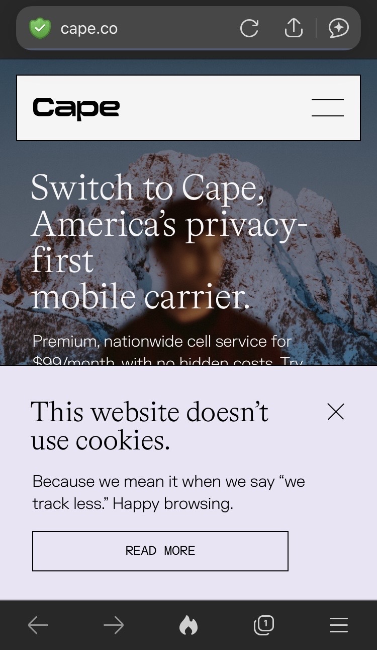 Cape.co mobile web