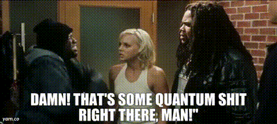 Scary Movie scene with Kevin Hart saying That's some quantum shit GIF