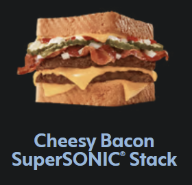 Example of Sonic burger which is on Texas Toast slices instead of a bun