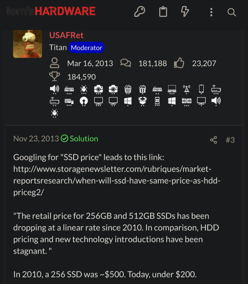 someone in 2013 said that 256gb drives were selling for $50 cheaper than what Apple is charging in 2025