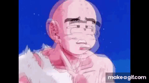 TFS dbza krillin making sus face animated GIF