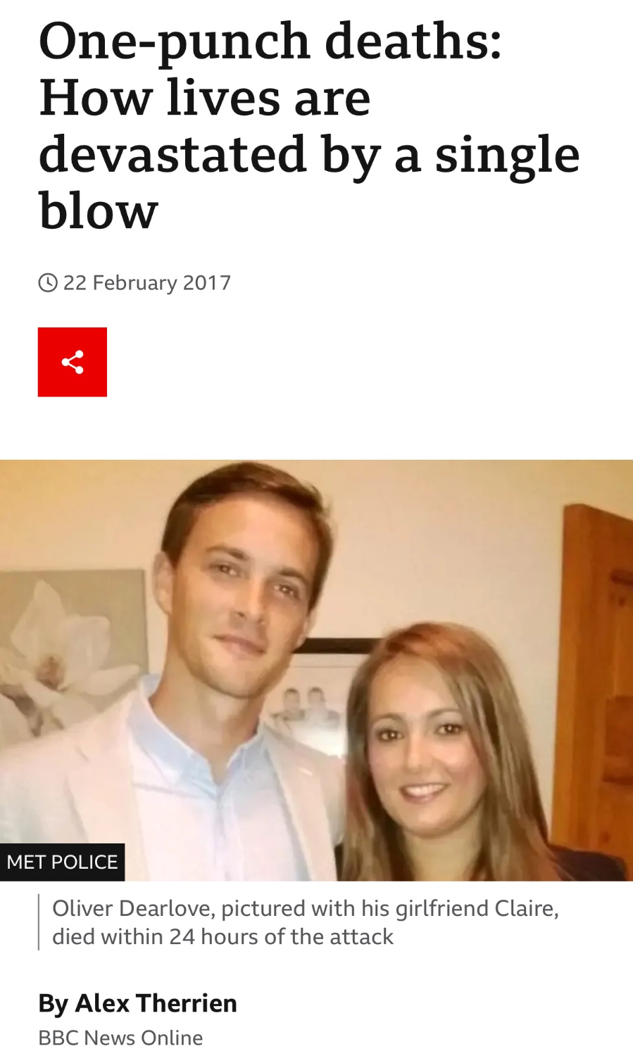 died? (BBC: “One-punch deaths: How lives are devastated by a single blow”